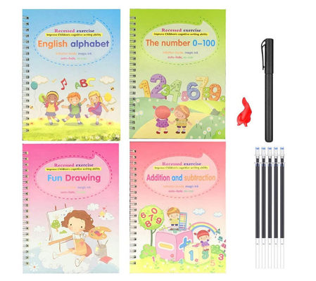 Education Genre Copybook Set 4 pcs Reusable Writing Tools for Children's Practice
