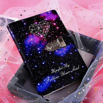 2022 Leather Lock Catch Journal Writing Schedule Notebook For Students 12 Constellation